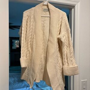 Elegant Cream Cable Knit Cardigan